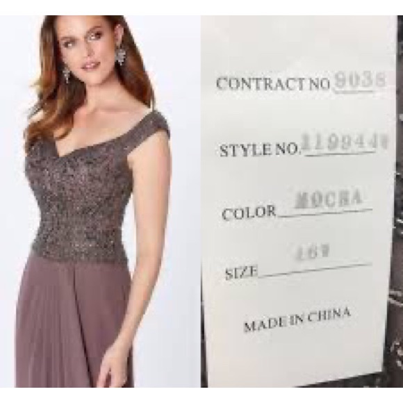 Montage mocha evening gown - Picture 1 of 8